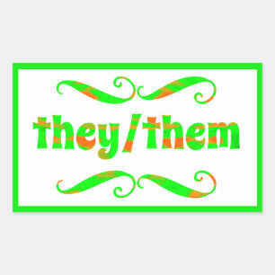 Ze hebben groene wervelingen rechthoekige sticker