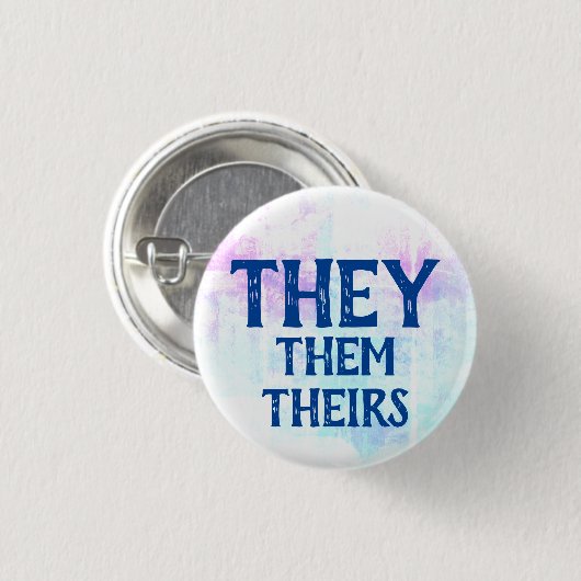 Ze hebben hun theirs pronouns ronde button 3,2 cm (Voorkant /achterkant)