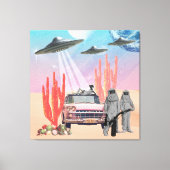 Ze hebben UFO woestijncactus Surreal Collage aange Canvas Afdruk (Voorkant)