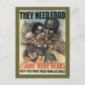 Ze hebben voedsel nodig ~ Plant meer bonen Briefkaart (Voorkant)
