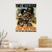 Ze hebben voedsel nodig -  Tweede Wereldoorlog Poster (Keuken)