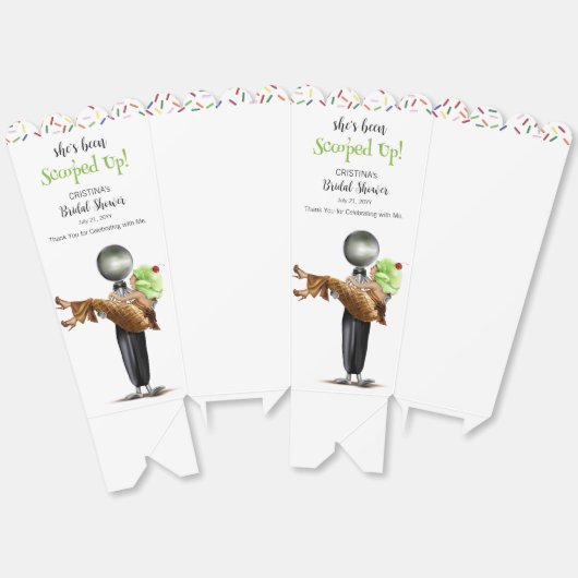 Ze heeft chocolade ijs op bruids bedankdoosjes (Ongevouwen)