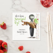 Ze heeft chocolade-ijs opgepakt servet (Insitu)