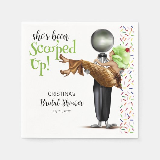 Ze heeft chocolade-ijs opgepakt servet (Voorkant)