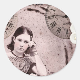 Ze heeft de hele tijd ronde sticker