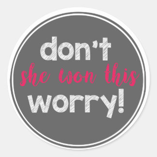 Ze heeft deze sticker gewonnen