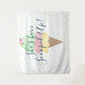 Ze heeft een ijsje op de achtergrond wandkleed (Voorkant)