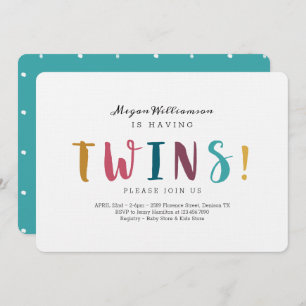 Ze heeft een tweeling - modern, kleurrijk en leuk kaart