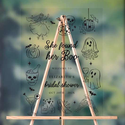 Ze Heeft Haar Boo Bruidsfeest Welkom Bord (Neutraal)