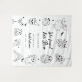 Ze Heeft Haar Boo Bruiloftsontvangstbord Wandkleed (Voorkant (horizontaal))