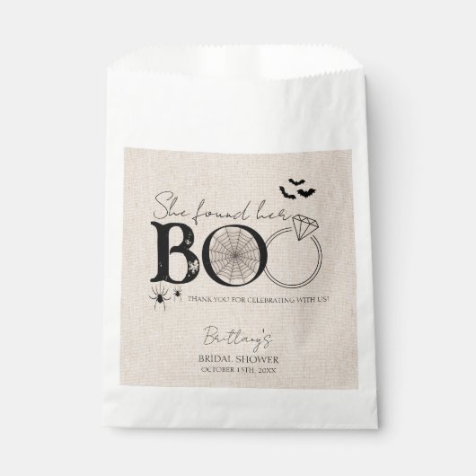 Ze Heeft Haar Boo Rustic Halloween Bruidsfeest Bedankzakje (Voorkant)