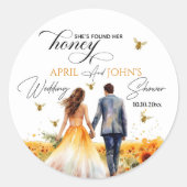 Ze heeft haar honing Bruiloftsfeestje  Ronde Sticker (Voorkant)