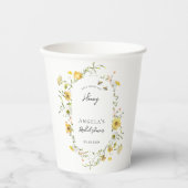 Ze heeft haar honing gele bloemige bruidsdouche ge papieren bekers (Voorkant)