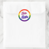 Ze heeft haar Pride Rainbow Prounoun Stickers (Tas)