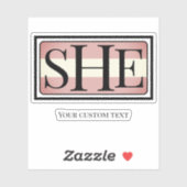 Ze heeft haar voornaamwoord transwoman geslacht sticker (Vel)