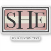 Ze heeft haar voornaamwoord transwoman geslacht sticker (Voorkant)