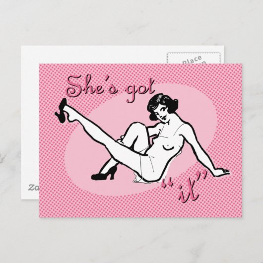 Ze heeft het. briefkaart (Voorkant / Achterkant)