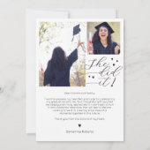 Ze heeft het gedaan! Hartscriptklasse van Afstuder Bedankkaart (Achterkant)