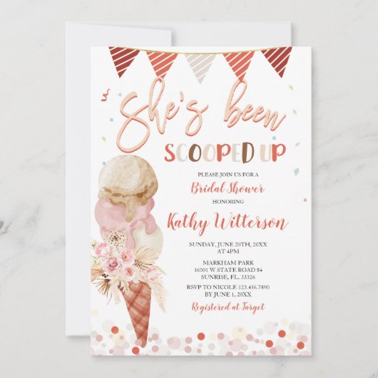 Ze heeft het Vrijgezellenfeest van Ice Cream opger Kaart (Voorkant)