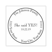 Ze Heeft Ja Gezegd Bewaar de Datum Retouradres Rubberstempel (Afrduk)