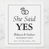 Ze Heeft Ja Gezegd | Trouwring Verlovingsfeest Wijn Etiket (Enkel label)