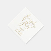 Ze Heeft Ja Gezegd Verlovingsfeest Elegant Goud Servet (Hoek)