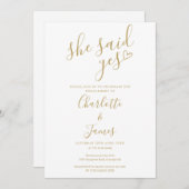 Ze Heeft Ja Gezegd Verlovingsfeest Goud Hart  Kaart (Voorkant / Achterkant)