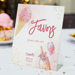 Ze heeft vrijgezellenfeest gunsten gekregen reclamebord met voetstuk