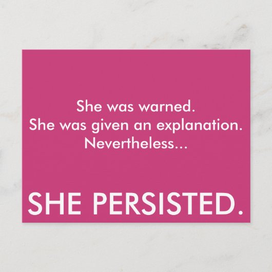 Ze hield vol. briefkaart (Voorkant)