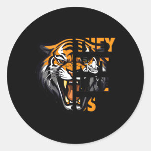 Ze houden niet van ons tijgers grafisch Motivatie  Ronde Sticker