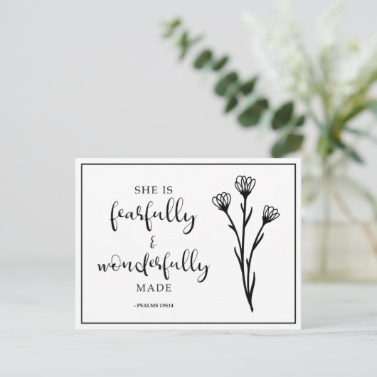 Ze is bang en wonderbaarlijk om Psalms te citeren Briefkaart (Staand voorkant)