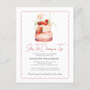 Ze is de Cherry op Top Baby shower Invitation Briefkaart