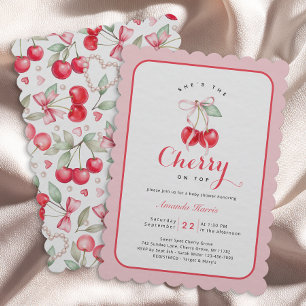 Ze is de kers op de top Baby shower uitnodiging