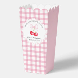 Ze is de kers op de top roze boog Baby shower Bedankdoosjes