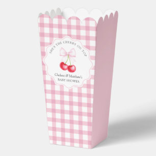 Ze is de kers op de top roze boog Baby shower Bedankdoosjes