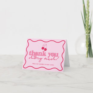 Ze is de kers op het bovenste Baby shower dank je Bedankkaart