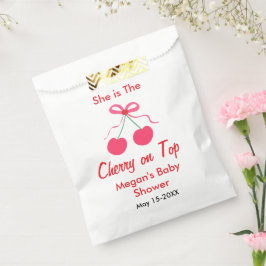 Ze is de kers op top coquette meisje Baby shower Bedankzakje
