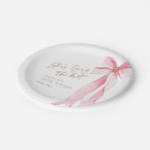 Ze is de knoop roze strik Vrijgezellenfeest Papieren Bordje (Gekanteld)