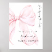 Ze is de knoop roze strik Vrijgezellenfeest Poster (Voorkant)