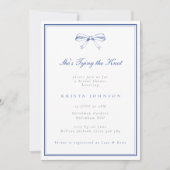 Ze is de Knot Blue Bow Vrijgezellenfeest aan het b Kaart (Voorkant)