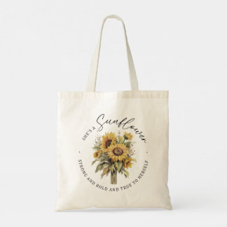 Ze is een Boheemse Zonnebloem Romantische Boho Flo Tote Bag