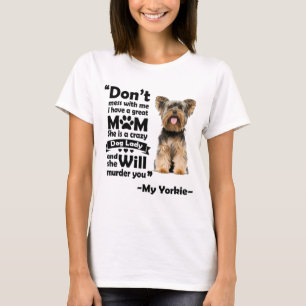 Ze is een gekke hond-dame, Yorkie Lover T-shirt
