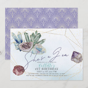 Ze is een Gem Crystals Edelsteen Geologie 1e Verja Kaart