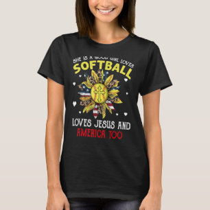 Ze is een goed meisje houdt van softbal houdt van t-shirt