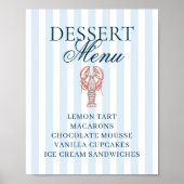 Ze is een Lobster Striped Dessert Menu Poster (Voorkant)
