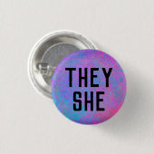 Ze is een pionier ronde button 3,2 cm (Voorkant /achterkant)