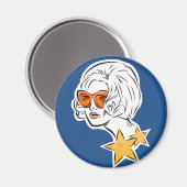 Ze is een Star Retro-stijl Magneet (Voorkant / Achterkant)