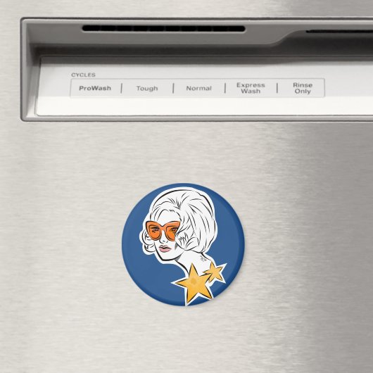 Ze is een Star Retro-stijl Magneet (Insitu (Vaatwasser))