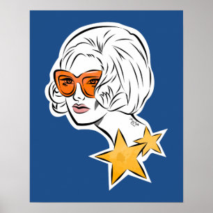 Ze is een Star Retro-stijl Poster
