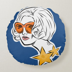 Ze is een Star Retro-stijl Rond Kussen